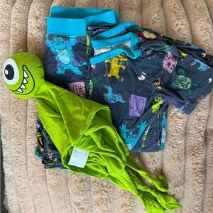 Little Sleepies Monsters Inc. Shorties + Lovey 4T Pajamas